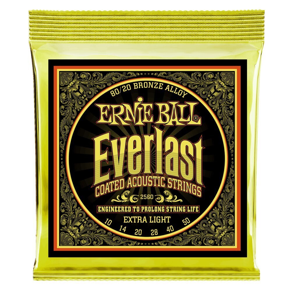 Stīgas ak. ģitārai Ernie Ball Everlast Extra Light Bronze 0.010 - 0.050 cena un informācija | Mūzikas instrumentu piederumi | 220.lv