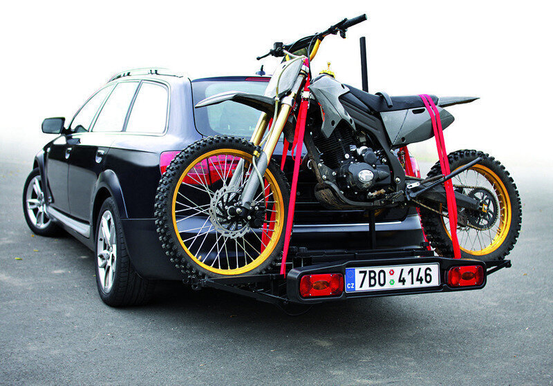 HAKR CROSS motociklu-skrejriteņu turētājs, uzstādams uz automašīnas āķa cena un informācija | Moto piederumi | 220.lv