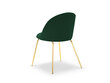 Krēsls Milo Casa Livia, tumši zaļas/zeltainas krāsas цена и информация | Virtuves un ēdamistabas krēsli | 220.lv