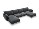 Stūra dīvāns Milo Casa Elio 6S-V, pelēks/melns