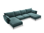 Stūra dīvāns Milo Casa Elio 6S-V, zaļš/melns