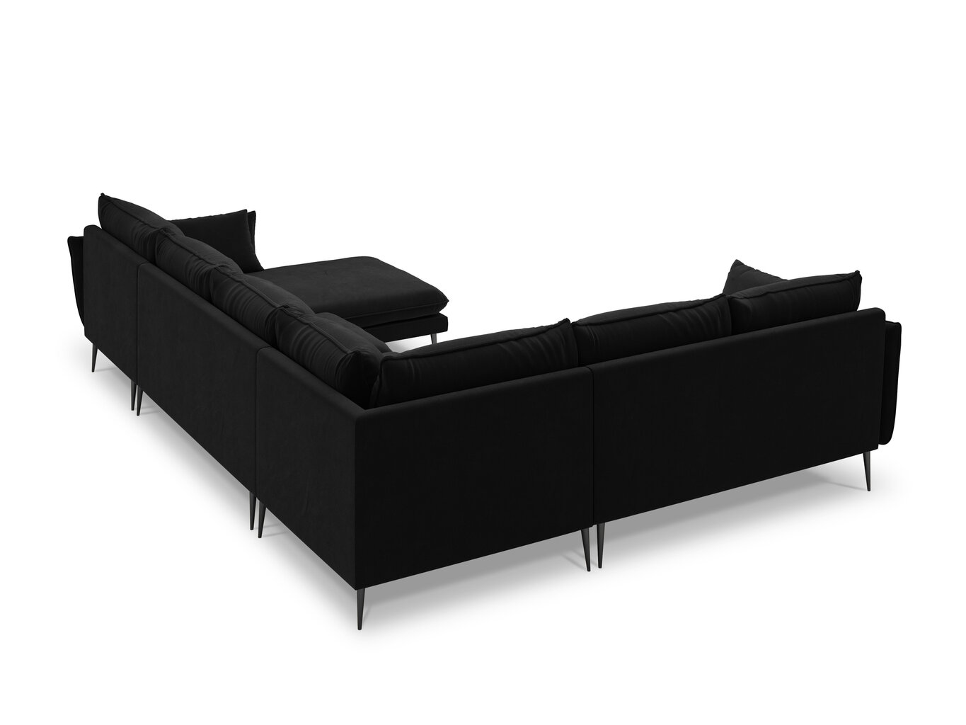 Stūra dīvāns Milo Casa Elio 7S-V, melns cena un informācija | Stūra dīvāni | 220.lv