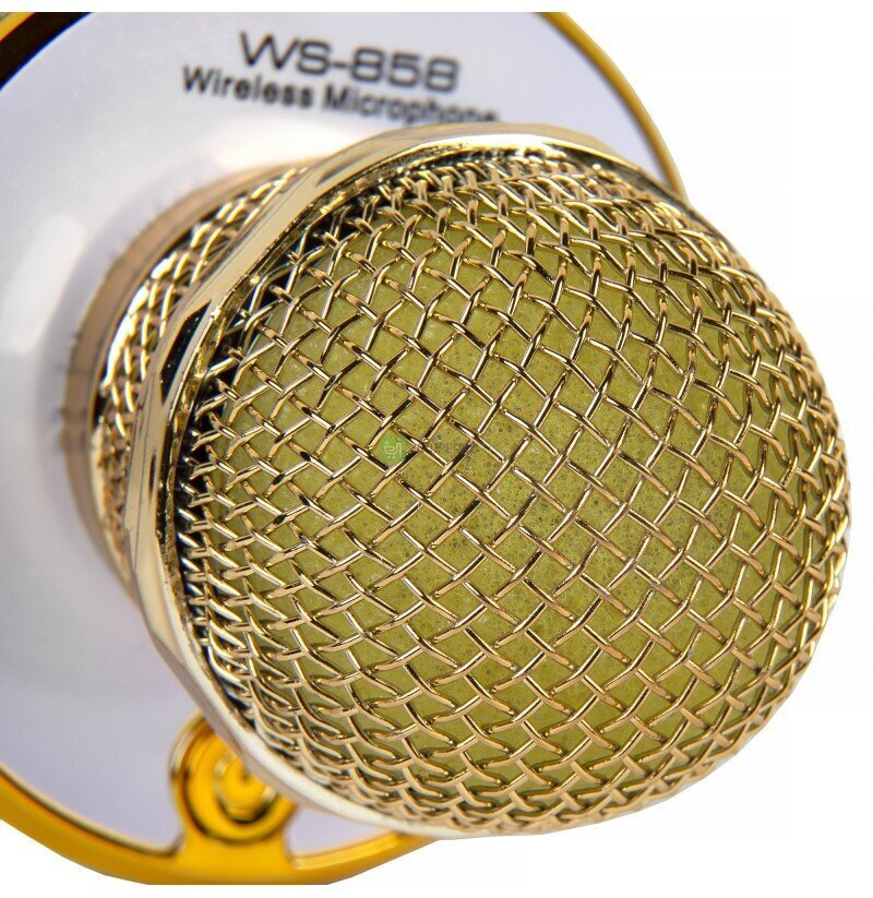Mikrofons piemērots karaoke WS-858, zelta/balts цена и информация | Mikrofoni | 220.lv