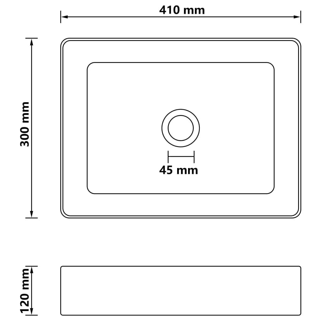 vidaXL izlietne, 41x30x12 cm, matēta melna keramika цена и информация | Izlietnes | 220.lv