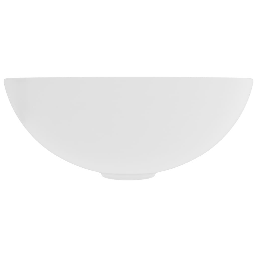 vidaXL vannasistabas izlietne, apaļa, matēta, balta keramika cena un informācija | Izlietnes | 220.lv