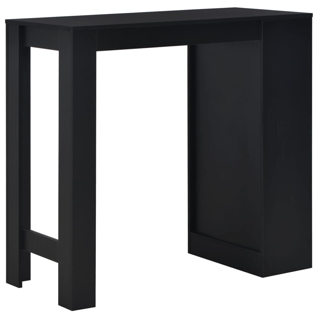 vidaXL bāra galds ar plauktu, melns, 110x50x103 cm цена и информация | Virtuves galdi, ēdamgaldi | 220.lv
