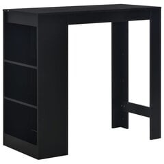 vidaXL bāra galds ar plauktu, melns, 110x50x103 cm cena un informācija | Virtuves galdi, ēdamgaldi | 220.lv