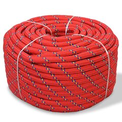 vidaXL pietauvošanās virve, polipropilēns, 8 mm, 500 m, sarkana cena un informācija | Dārza instrumenti | 220.lv