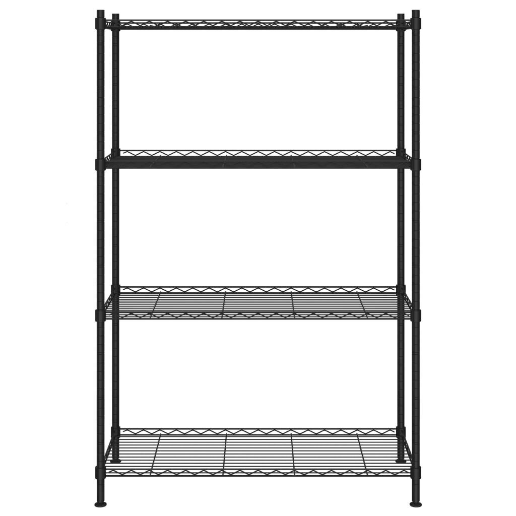 vidaXL 4 līmeņu glabāšanas plaukts, 90x35x137 cm, melns, 200 kg cena un informācija | Saimniecības plaukti | 220.lv