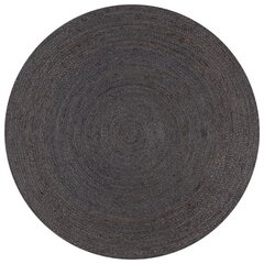 vidaXL paklājs, 120 cm, roku darbs, apaļš, džuta, tumši pelēks cena un informācija | Paklāji | 220.lv