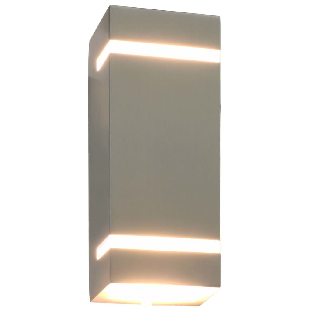 vidaXL āra sienas lampas, 2 gab., 35 W, sudraba, taisnstūra forma cena un informācija | Āra apgaismojums | 220.lv
