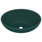 vidaXL izlietne, ovāla forma, 40x33 cm, matēta tumši zaļa keramika цена и информация | Izlietnes | 220.lv