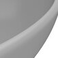 vidaXL izlietne, ovāla forma, 40x33 cm, matēta gaiši pelēka keramika cena un informācija | Izlietnes | 220.lv