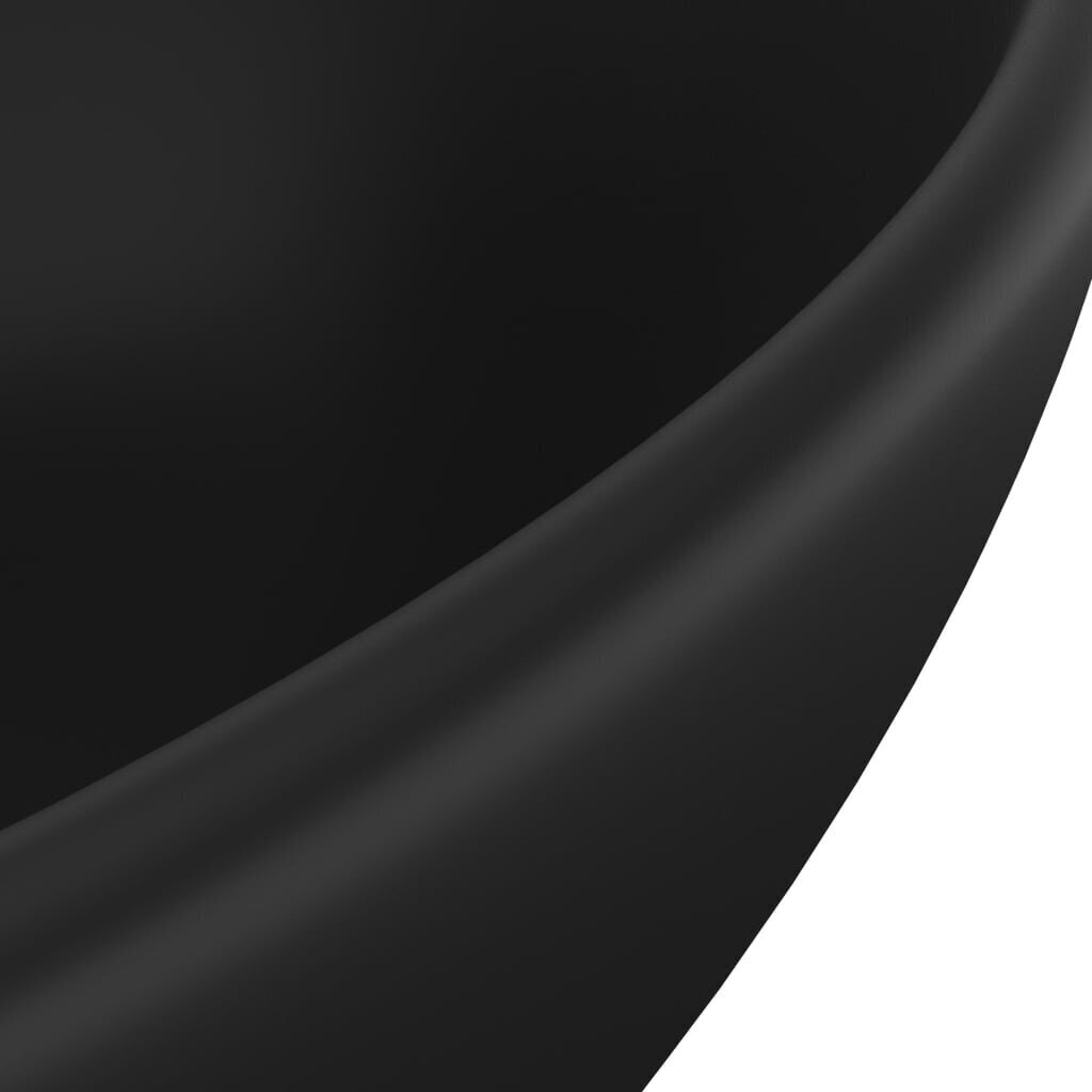 vidaXL izlietne, ovāla forma, 40x33 cm, matēta melna keramika cena un informācija | Izlietnes | 220.lv