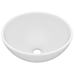 vidaXL izlietne, apaļa, 32,5x14 cm, matēta balta keramika cena un informācija | Izlietnes | 220.lv