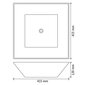 vidaXL izlietne, kvadrātveida, 41,5x41,5x12 cm, melna keramika cena un informācija | Izlietnes | 220.lv