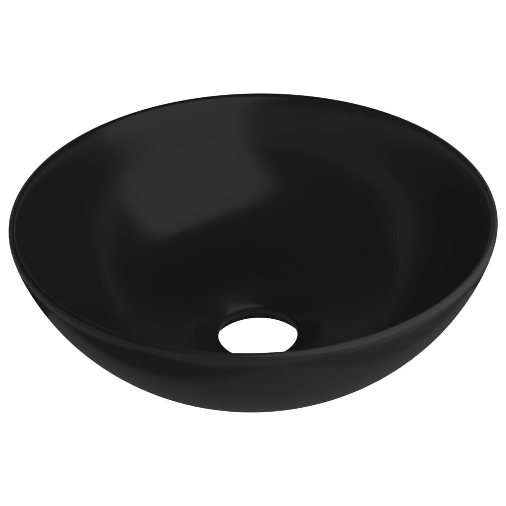 vidaXL vannasistabas izlietne, apaļa, matēta melna keramika цена и информация | Izlietnes | 220.lv