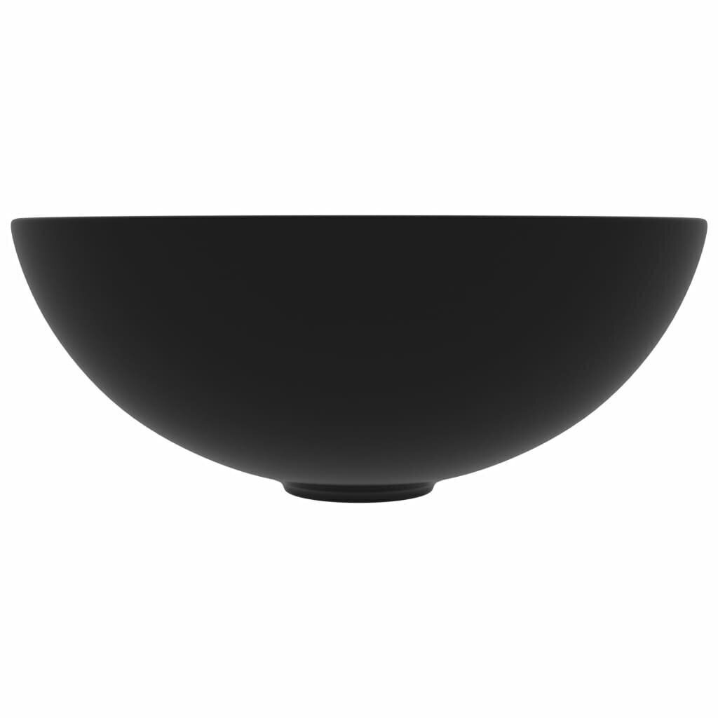 vidaXL vannasistabas izlietne, apaļa, matēta melna keramika цена и информация | Izlietnes | 220.lv