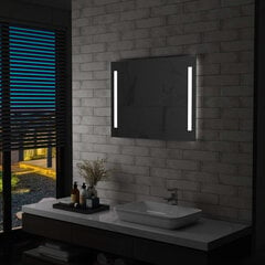 Настенное зеркало в ванную со светодиодной подсветкой, 80х60см, цена и информация | Зеркала | 220.lv
