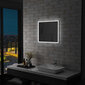 vidaXL vannasistabas sienas spogulis ar LED apgaismojumu, 60x50 cm cena un informācija | Spoguļi | 220.lv