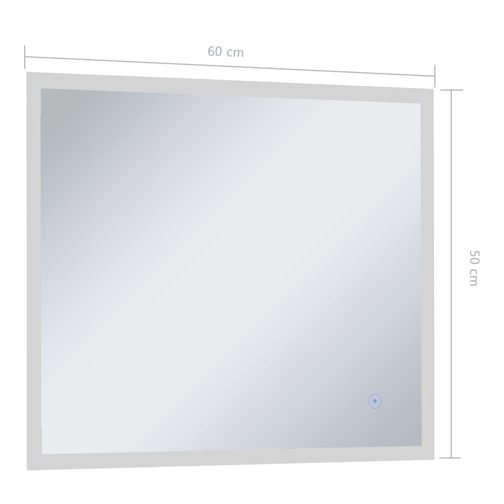 vidaXL vannasistabas spogulis ar LED un skārienu sensoru, 60x50 cm cena un informācija | Spoguļi | 220.lv