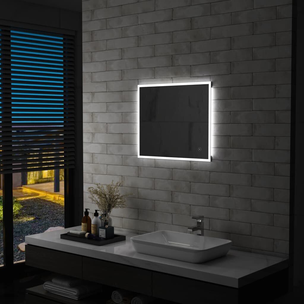 vidaXL vannasistabas spogulis ar LED un skārienu sensoru, 60x50 cm cena un informācija | Spoguļi | 220.lv