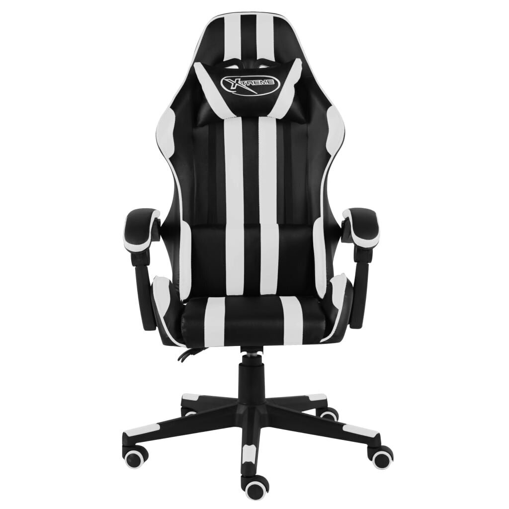 vidaXL biroja krēsls, melna un balta mākslīgā āda cena un informācija | Biroja krēsli | 220.lv