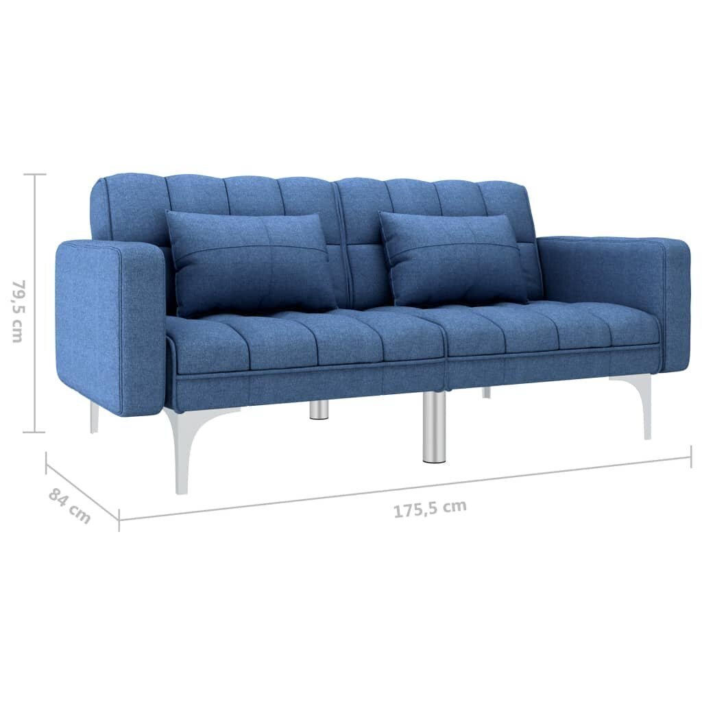 vidaXL izvelkams dīvāns, zils audums cena un informācija | Dīvāni | 220.lv