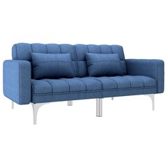 vidaXL izvelkams dīvāns, zils audums cena un informācija | Dīvāni | 220.lv