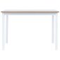 vidaXL virtuves galds, balts ar brūnu, 114x71x75 cm, gumijas masīvkoks цена и информация | Virtuves galdi, ēdamgaldi | 220.lv