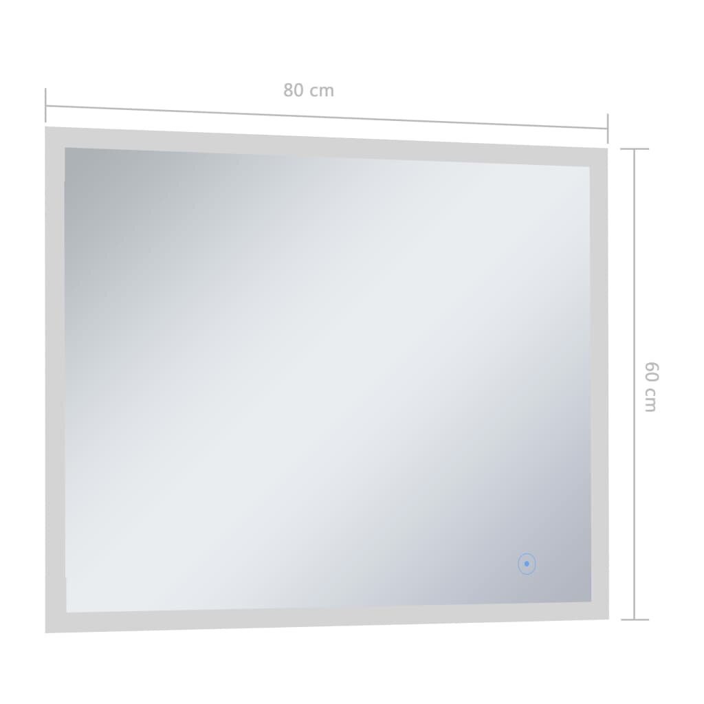 vidaXL vannasistabas spogulis ar LED un skārienu sensoru, 80x60 cm цена и информация | Spoguļi | 220.lv