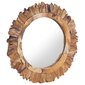 vidaXL sienas spogulis, 60 cm, apaļš, tīkkoks cena un informācija | Spoguļi | 220.lv