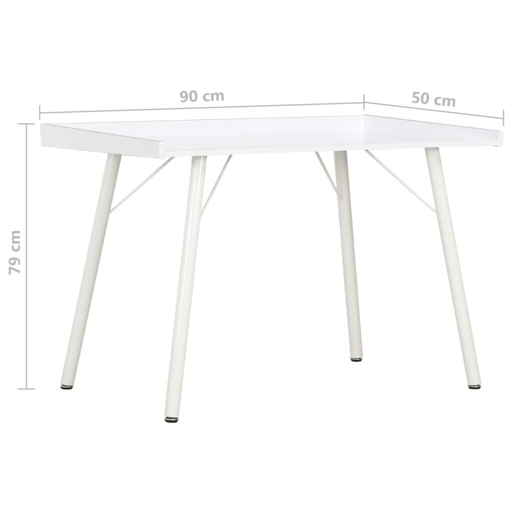 vidaXL galds, balts, 90x50x79 cm cena un informācija | Datorgaldi, rakstāmgaldi, biroja galdi | 220.lv