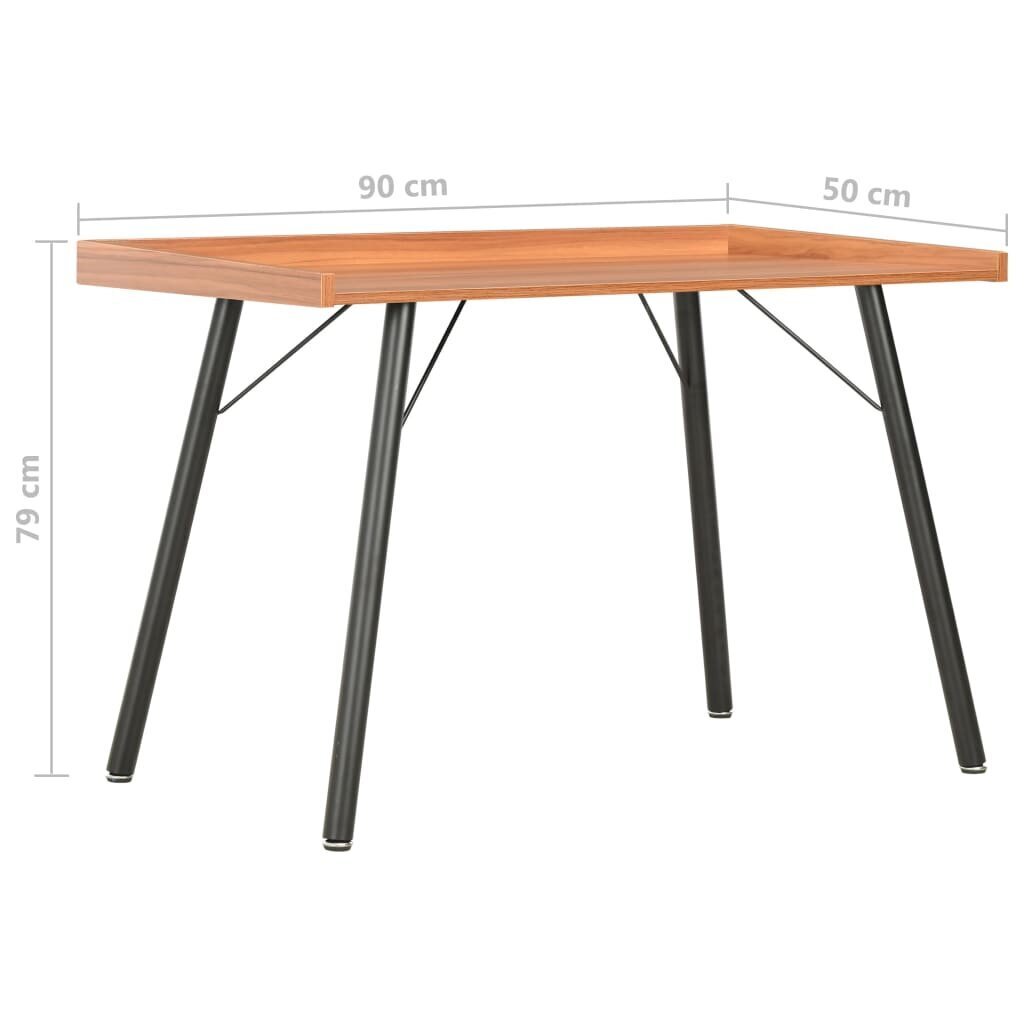 vidaXL galds, brūns, 90x50x79 cm cena un informācija | Datorgaldi, rakstāmgaldi, biroja galdi | 220.lv