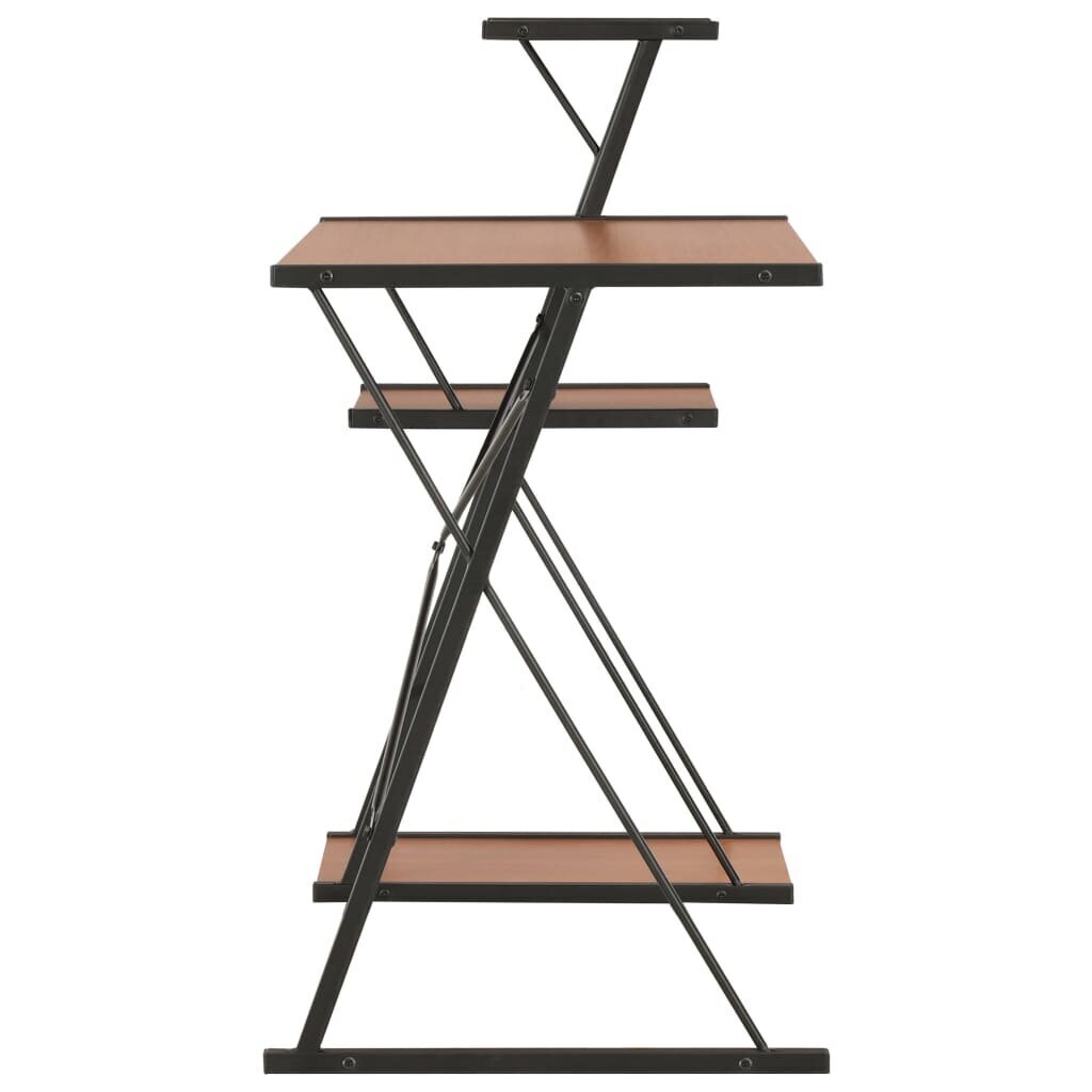 vidaXL rakstāmgalds ar plauktu, melns un brūns, 116x50x93 cm cena un informācija | Datorgaldi, rakstāmgaldi, biroja galdi | 220.lv