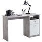 FMD rakstāmgalds ar 1 atvilktni, 123x50x76,5 cm, betona, balta krāsa cena un informācija | Datorgaldi, rakstāmgaldi, biroja galdi | 220.lv