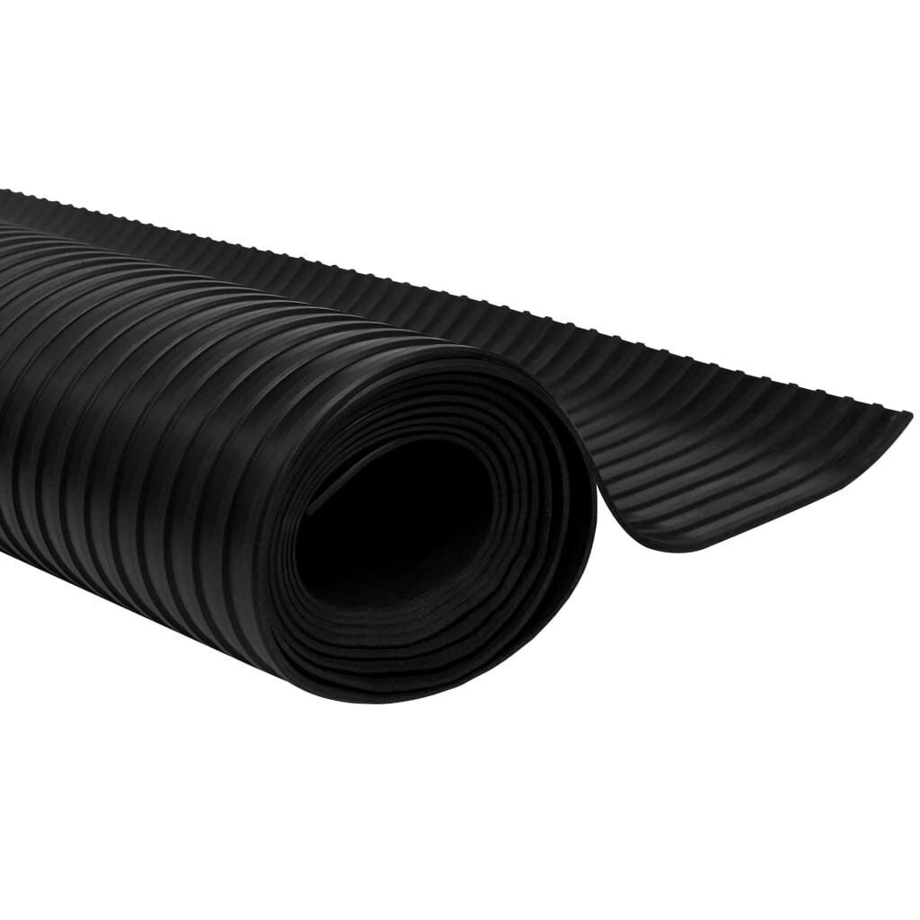 vidaXL grīdas paklājs, neslīdoša gumija, 1,5x2 m, 3 mm, plati rievots cena un informācija | Universālie paklājiņi | 220.lv