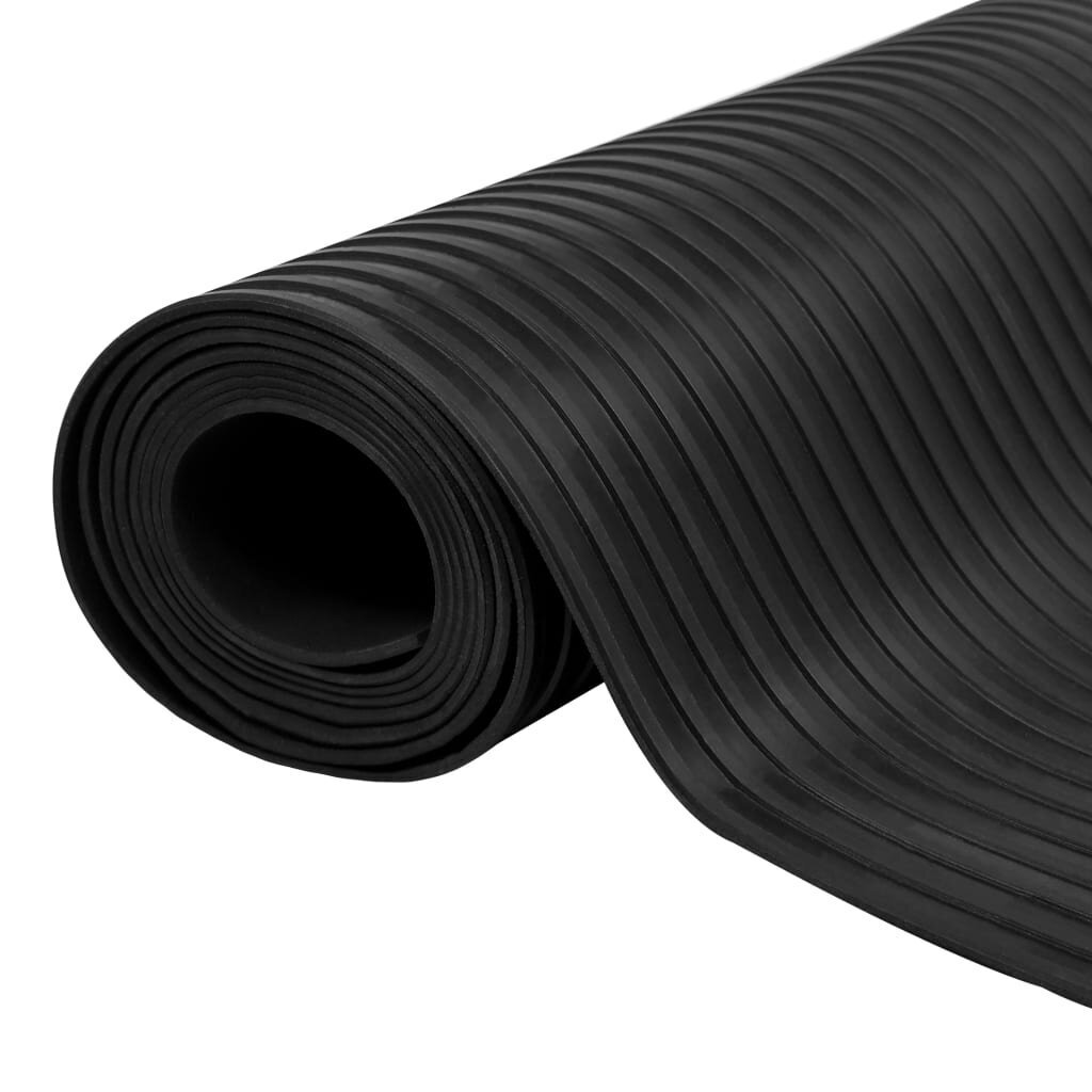vidaXL grīdas paklājs, neslīdoša gumija, 1,5x2 m, 3 mm, plati rievots cena un informācija | Universālie paklājiņi | 220.lv