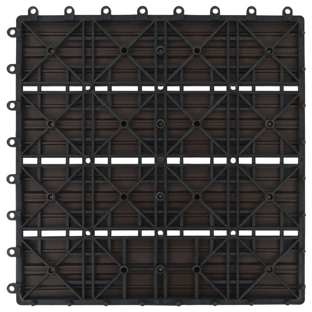 vidaXL terases flīzes, 22 gab., WPC, 30x30 cm, 2 m2, tumši brūnas cena un informācija | Āra grīdas segumi | 220.lv