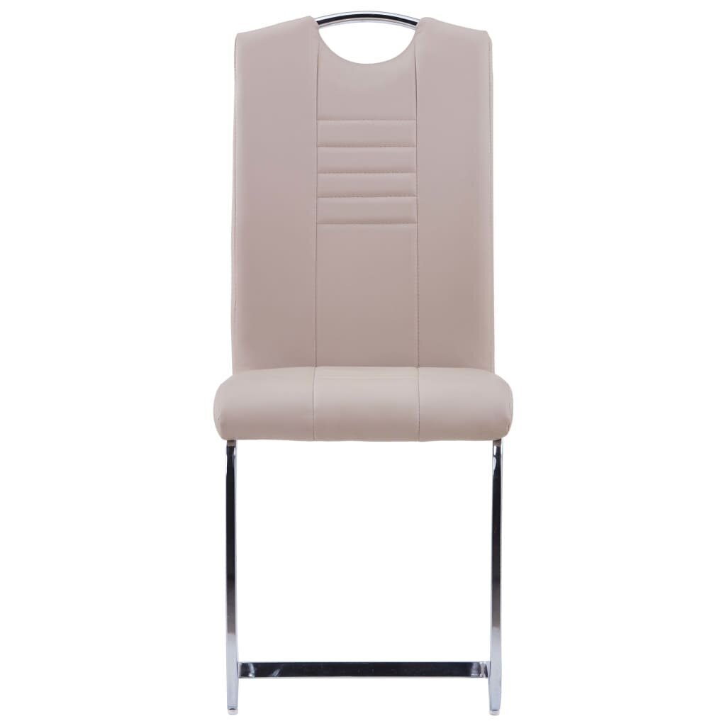 vidaXL konsoles virtuves krēsli, 2 gab., kapučīno krāsas mākslīgā āda cena un informācija | Virtuves un ēdamistabas krēsli | 220.lv