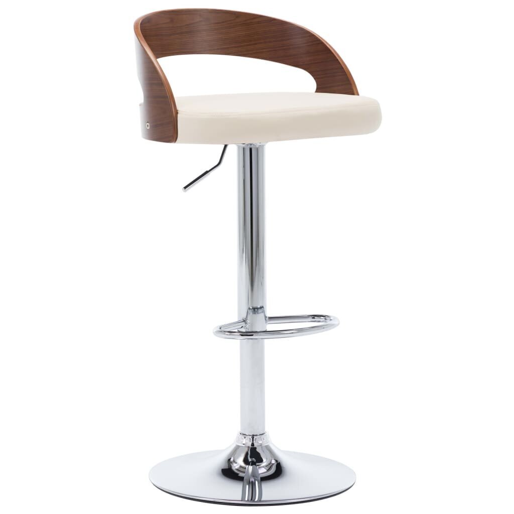 vidaXL bāra krēsli, 2 gab., krēmkrāsas mākslīgā āda, liekts koks цена и информация | Virtuves un ēdamistabas krēsli | 220.lv