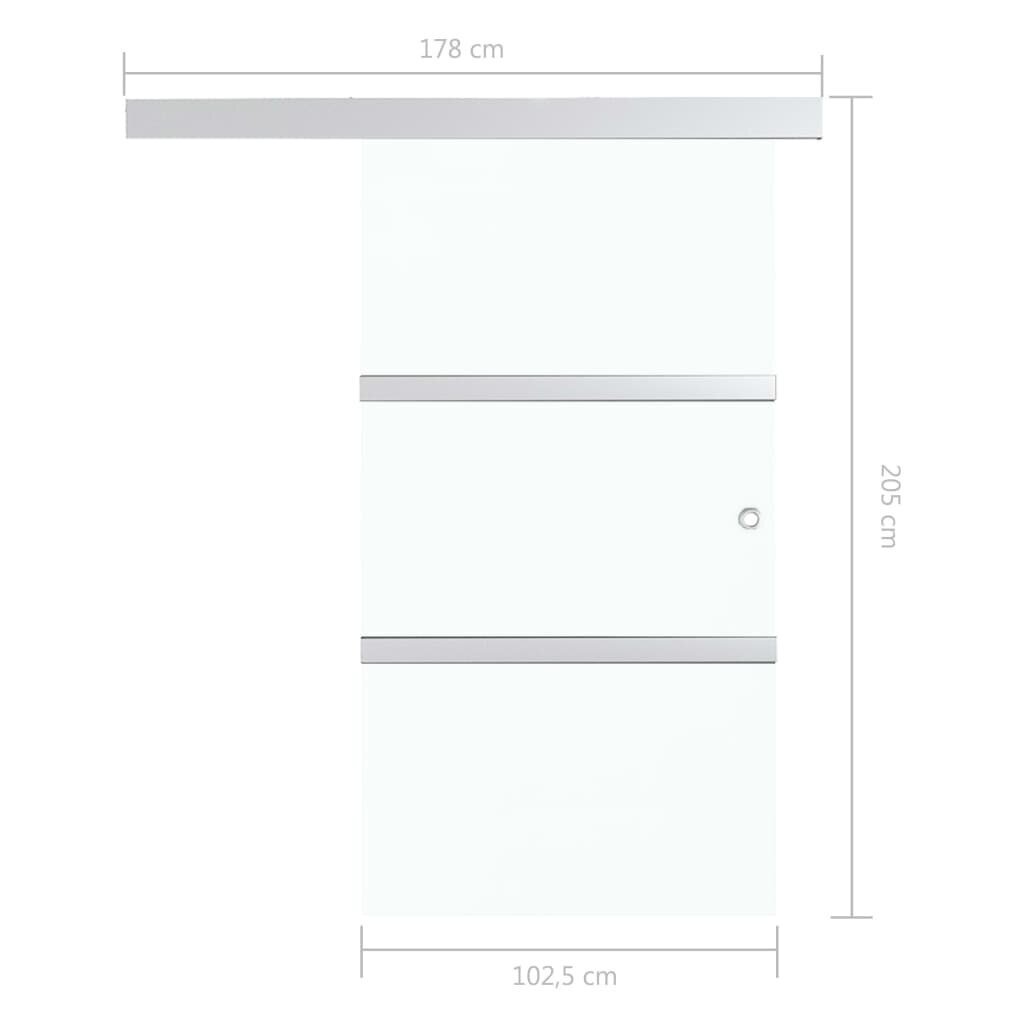 vidaXL bīdāmās durvis, ESG stikls, alumīnijs, 102,5x205 cm, sudrabotas цена и информация | Iekšdurvis | 220.lv