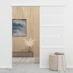 vidaXL bīdāmās durvis, ESG stikls, alumīnijs, 76x205 cm, sudraba krāsā цена и информация | Внутренние двери | 220.lv