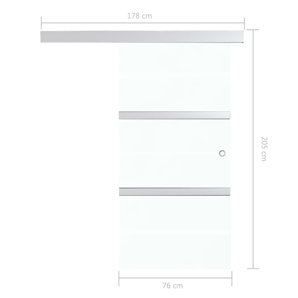 vidaXL bīdāmās durvis, ESG stikls un alumīnijs, 76x205 cm цена и информация | Iekšdurvis | 220.lv