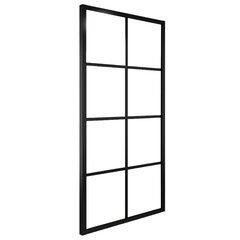 vidaXL bīdāmās durvis, alumīnijs un ESG stikls, 90x205 cm, melnas цена и информация | Межкомнатные двери | 220.lv