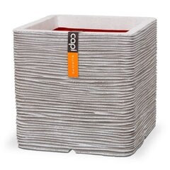 Capi puķu kaste Nature Rib, kvadrātveida, 50x50 cm, bēša cena un informācija | Puķu podi | 220.lv