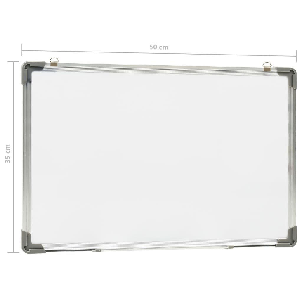 vidaXL magnētiska sausās dzēšanas tāfele, balta, 50x35 cm, tērauds цена и информация | Kancelejas preces | 220.lv
