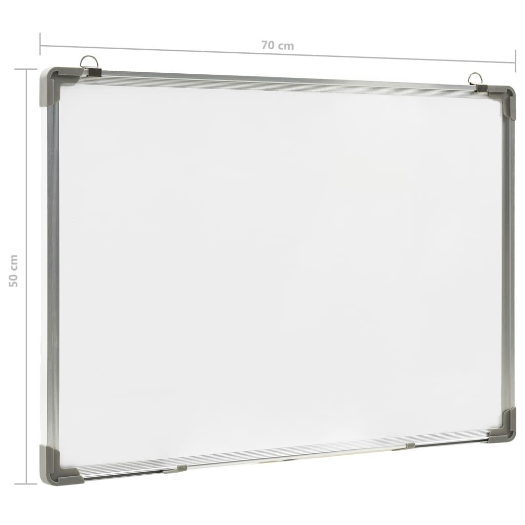 vidaXL magnētiska sausās dzēšanas tāfele, balta, 70x50 cm, tērauds cena un informācija | Kancelejas preces | 220.lv
