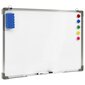 vidaXL magnētiska sausās dzēšanas tāfele, balta, 90x60 cm, tērauds цена и информация | Kancelejas preces | 220.lv