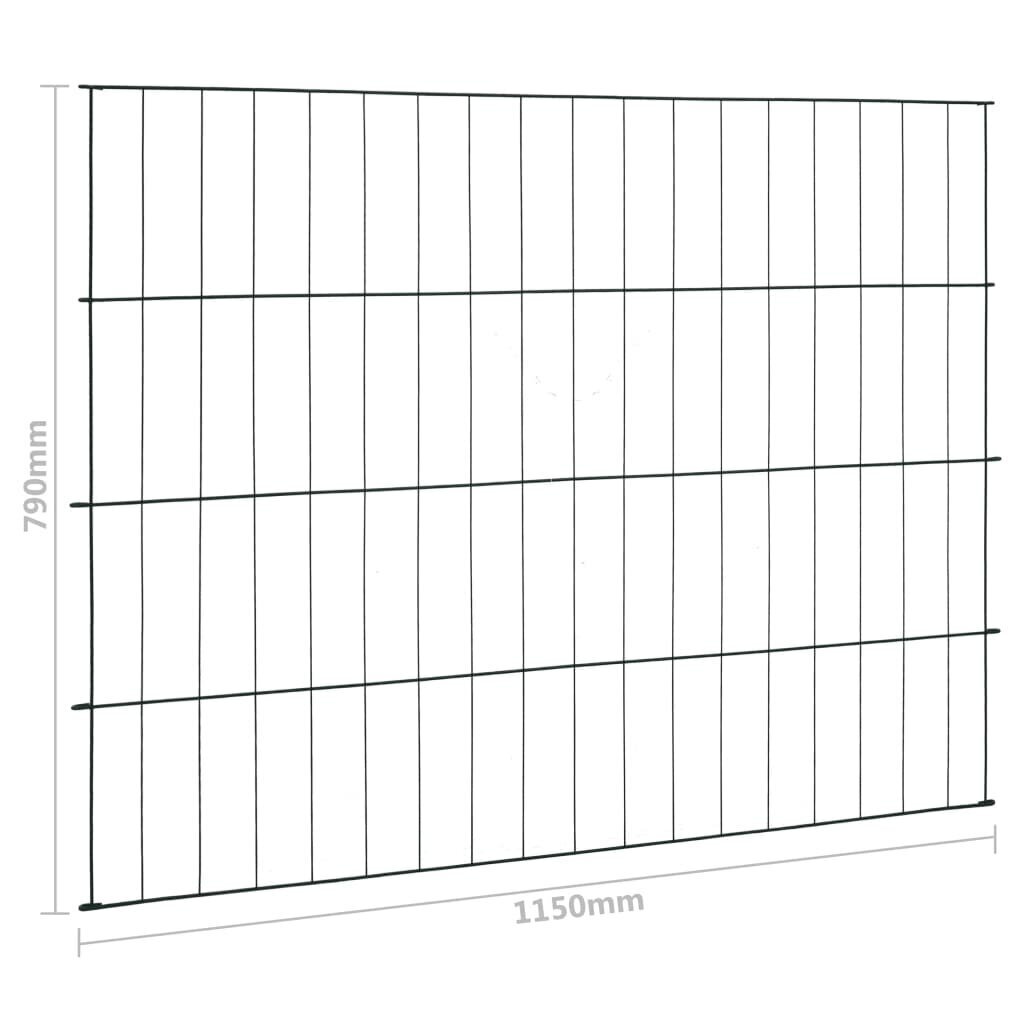 vidaXL dīķa žoga komplekts, zaļš, 115x79 cm cena un informācija | Žogi un piederumi | 220.lv